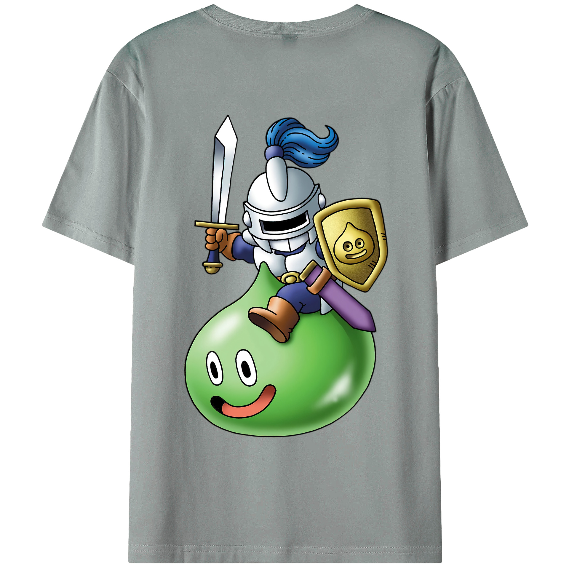 （画像用） ドラゴンクエスト Doragon Kuesuto Dragon Quest 綿100％ メンズ半袖Tシャツ（バックプリント） 通気性